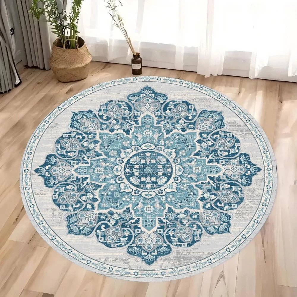 

Premium Ethnic Vintage Persian Bohemian Round Rug Living Room Bedroom Rocking Chair Floor Mat Home Decor Gift