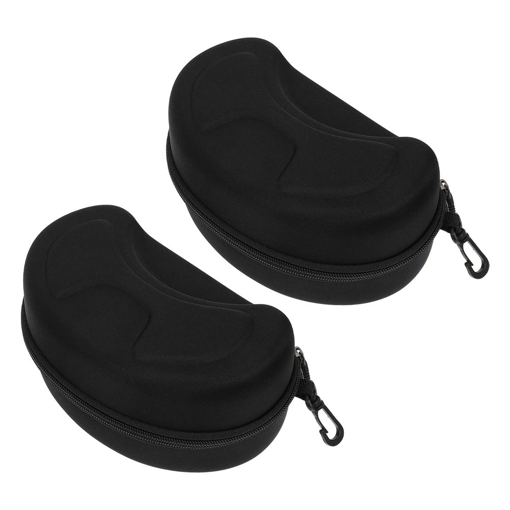 

2PCS Motorcycle Goggles Bags Large Size EVA Sunglasses Boxes Hard Case Durable Zipper Black Color Jewelry Packaging Display