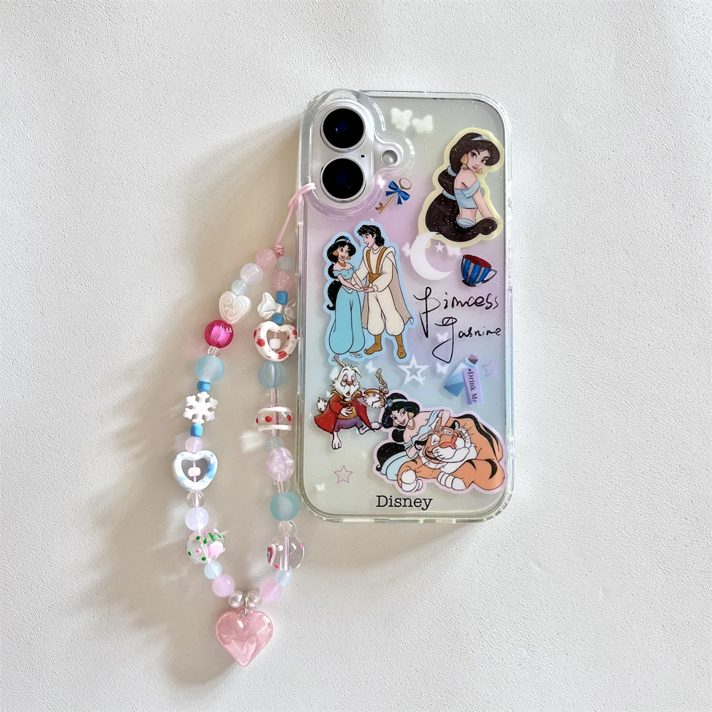 Jasmine Princess Cartoon Fairy Tale Girl Phone Case for iPhone 14 Pro 12 Pro 15 Plus X 16 Pro Max 13 Soft Cover TPU Silicone