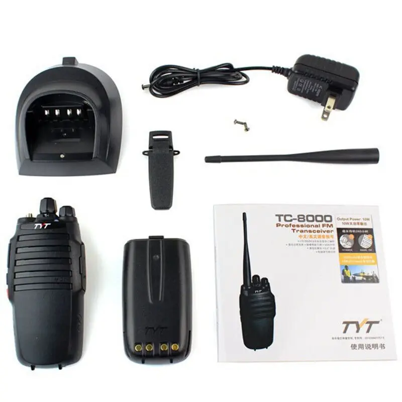 Talkie Walperforé d'origine TYT 2 pièces TC-8000 10W 400-520MHz 16CH 3600mAh batterie broucroisement TOT VOX boutons latéraux personnalisés Radio bidirectionnelle