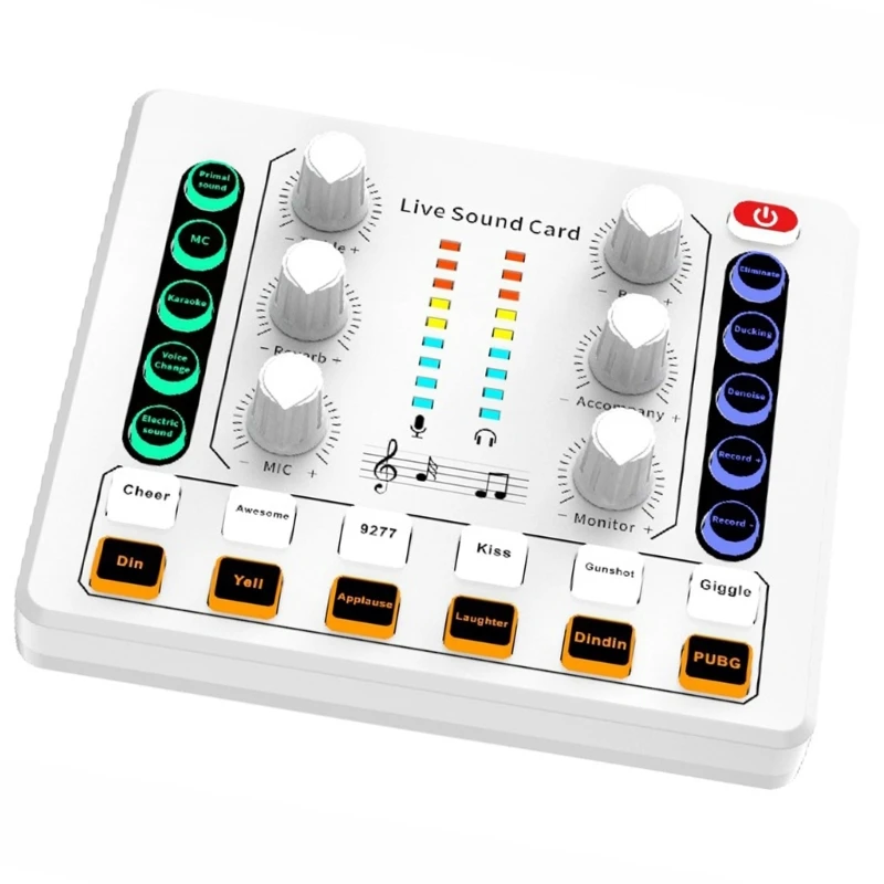 Podcast Recording Equipment with Podcast Mixer Voice Changer Sound Card