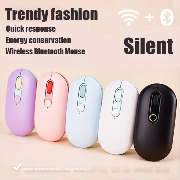 

The M5 silent Bluetooth mouse, dual-mode wireless rechargeable Type-C, is designed for PC laptops and Mac office mice