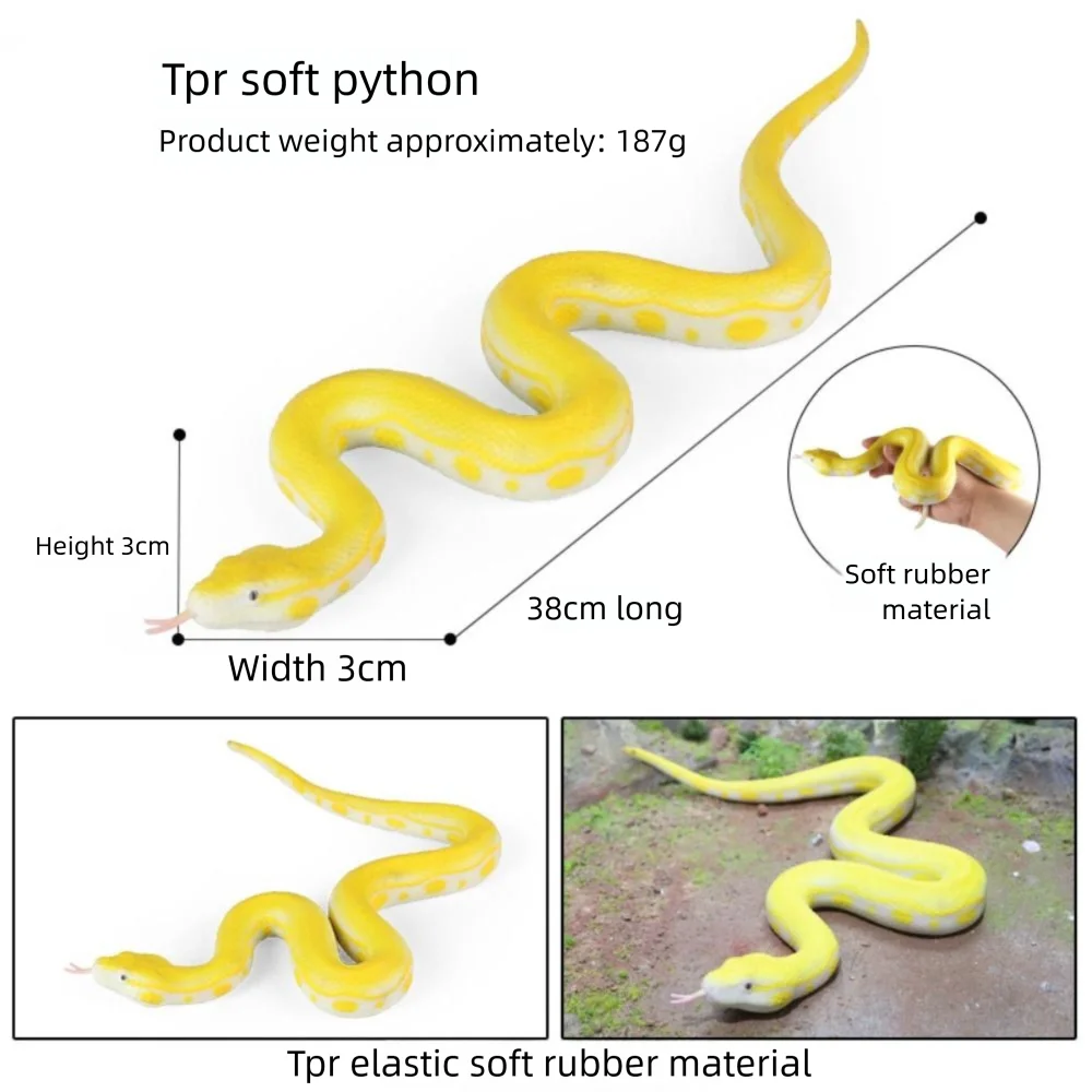 Cobra Rattlesnake Python Realistic Fake Snakes Clear Lines Texture Soft Rubber Animal Models Funny Keep Birds Away