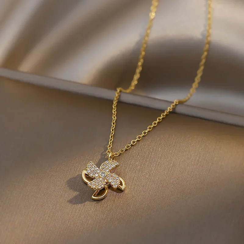 Colgante de joyería de diamante de corte IF de oro de 14 quilates a la moda para Mujer Collares finos Mujer joyería de plata 925 Bizuteria IF Collares de diamantes