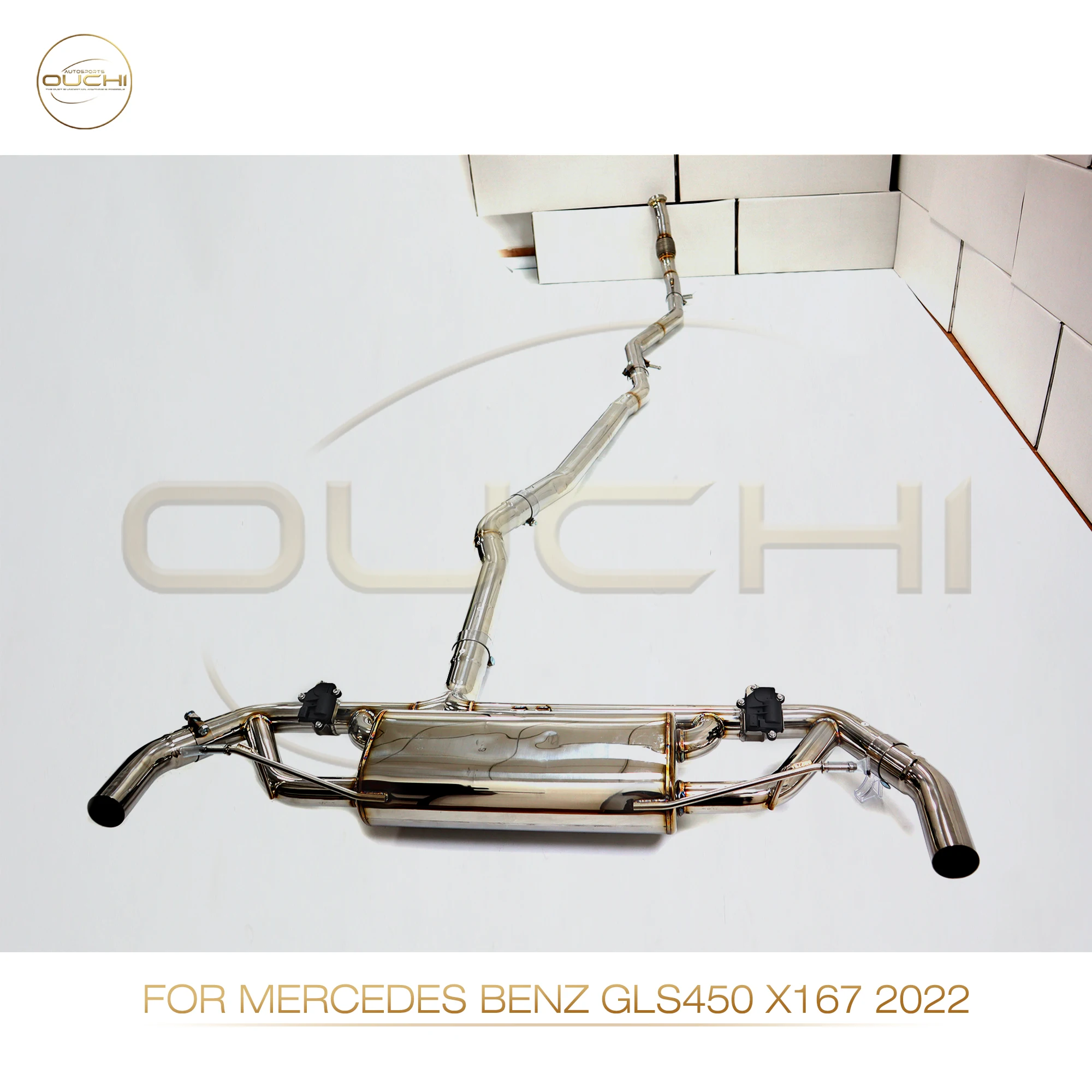 OUCHI Stainless Steel Exhaust System Performance Catback For Mercedes Benz GLS450 X167 2022 With valve