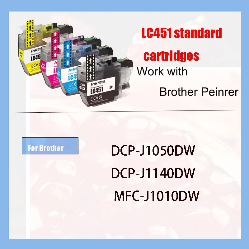 Vilaxh LC451 Standard capacity LC 451Premium  Compatible Printer Ink Cartridge for Brother MFC-J1010DW DCP-J1050DW DCP-J1140