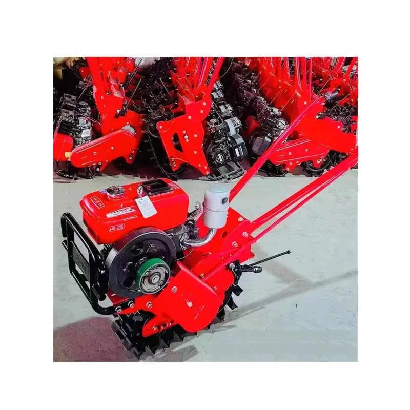 7HP 8HP Chain Track Tiller Multifunctional Chain Track Micro Tillage Machine Mini Rotary Tiller  Diesel Power Tiller
