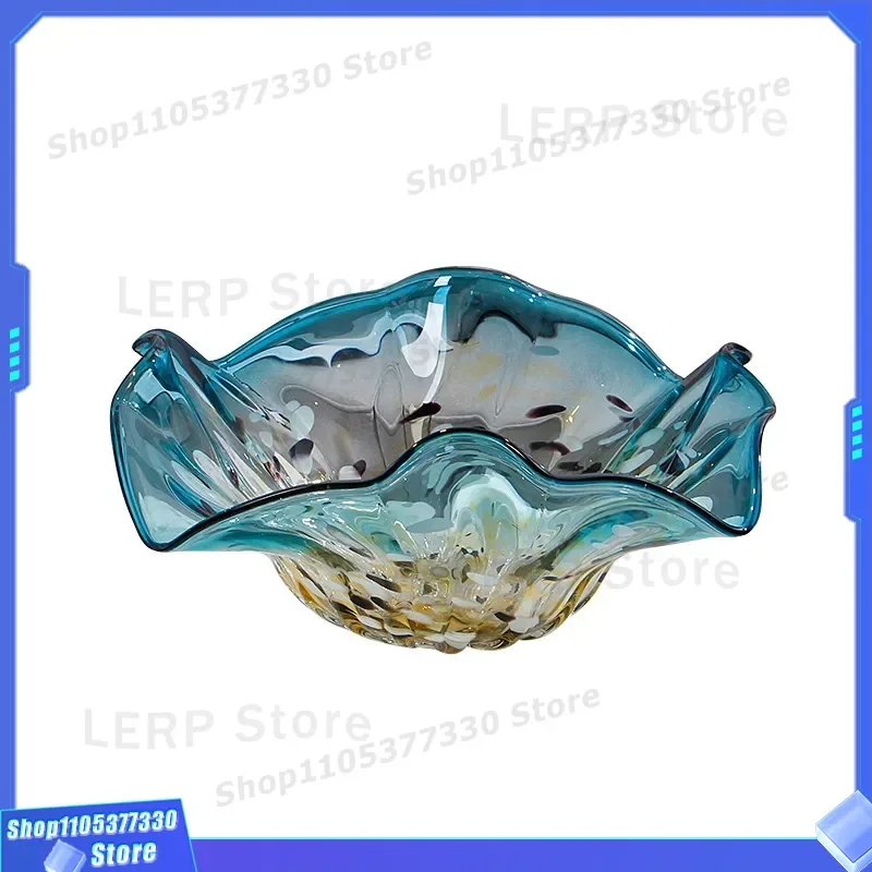 Nordic Creative Glazed Fruit Plate Large Special Shaped Decorative Bowl for Living Room Home Ornament Dried Fruit Storage