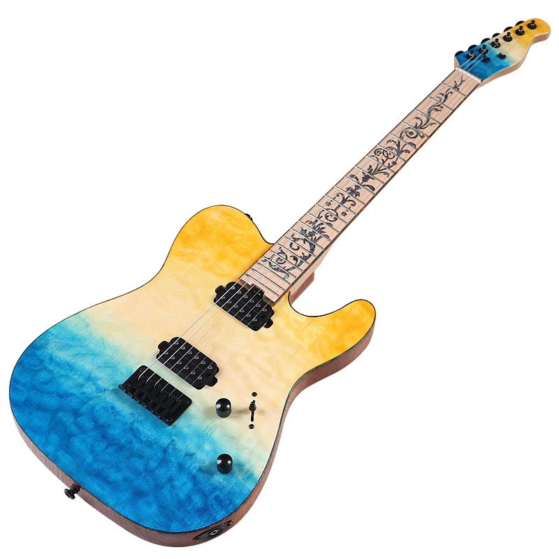 Gradient Color 6 Strings Electric Guitar 39 Inch High Gloss Electric Guitarra Solid Okoume wood Body Fast Delivery