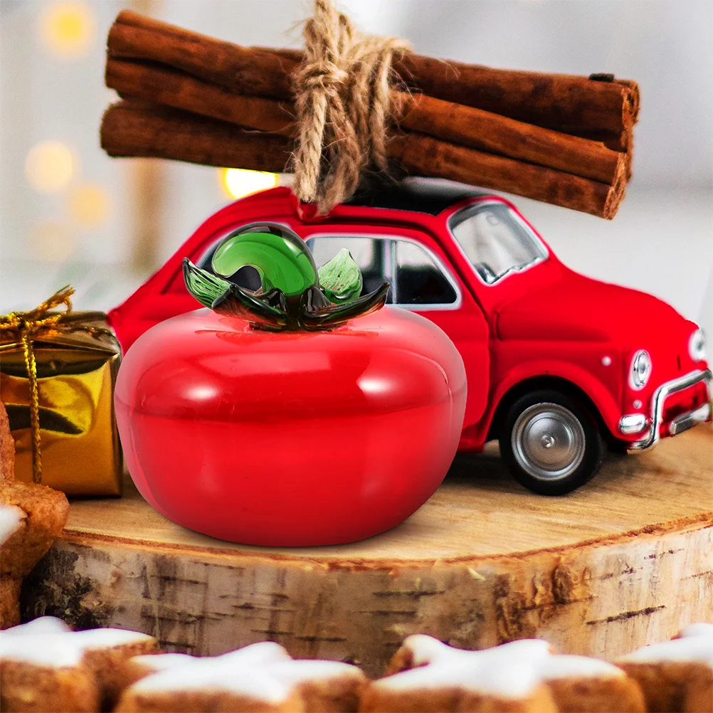 

2Pcs Crystal Persimmon Decoration Premium Desktop Ornament Stylish Home Decor Centerpiece Art Craft for Living Room Office Desk