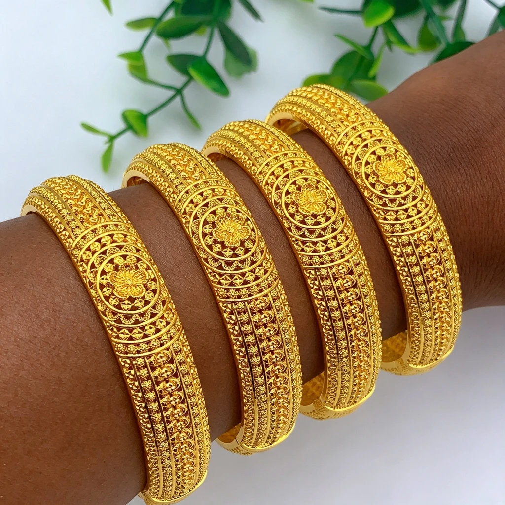 Pulseiras de luxo banhadas a o - Ethnic Fashion India avaliação e preço
