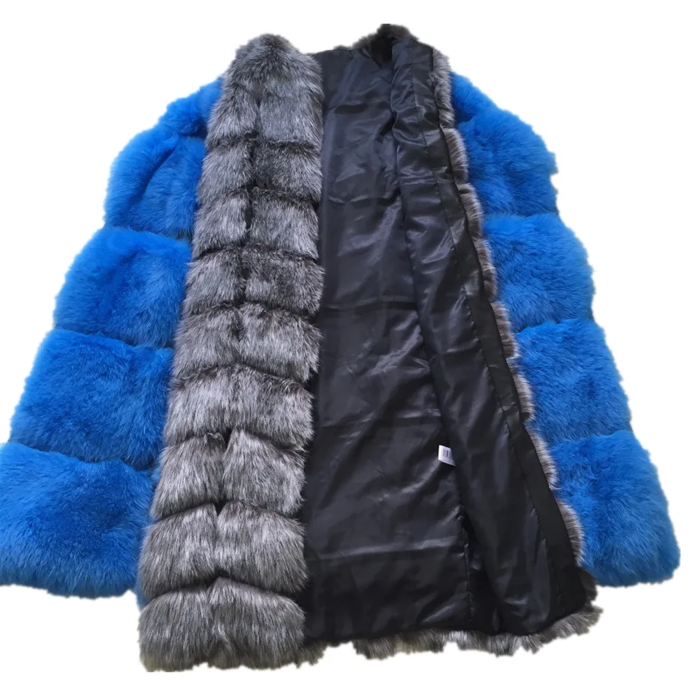 Lisa Colly Winter Super Long Faux Fur Vest per le donne Fluffy Fake Fur Coat Jacket Outwear