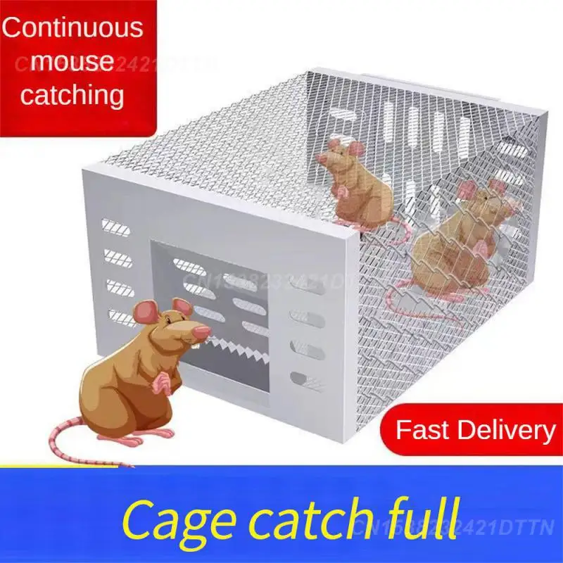 

Rat Trap Cage Harmless Indoor Outdoor Mouse Bait Catcher Box Pest Control Mouse Trap Safe Large Space Reusable Metal Non-toxic