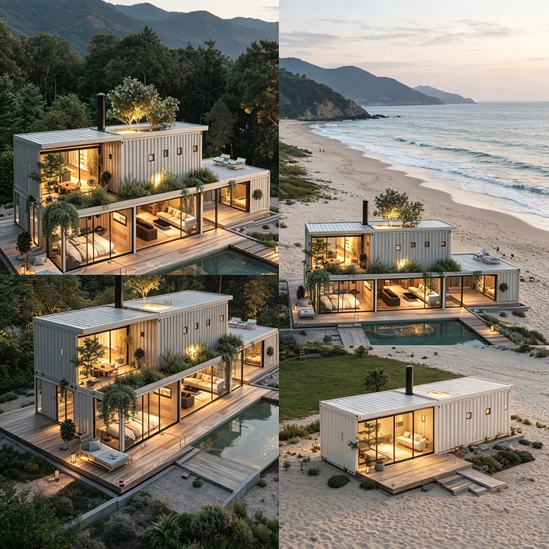 Contenedor Expandible de 20 Pies, Casa Prefabricada Completa Personalizada, Cocina, Estructura de Acero Ligero, Casa Prefabricada Tipo Granny Flat, Casa Contenedor