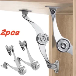 2Pcs Hydraulic Randomly Stop Hinges Kitchen Cabinet Door Adjustable Polish Hinge Furniture Lift Up Flap Stay Support Hardware