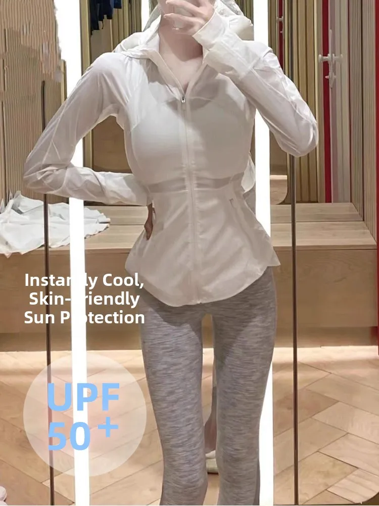 Qui Dry Spor Waist-Cinching UV Protection Women's Spring Summer Slimming Lightweight Breathable Faion Outerwear