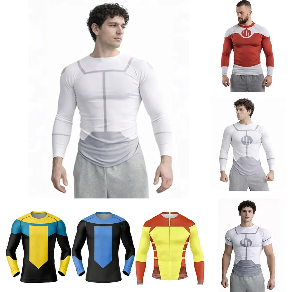 Invincible Cosplay Rash Guard Diving T Shirt BJJ Rash Guard Long Short Sleeve Clothing Men Women Viltrumite Gym Shirt Costume
