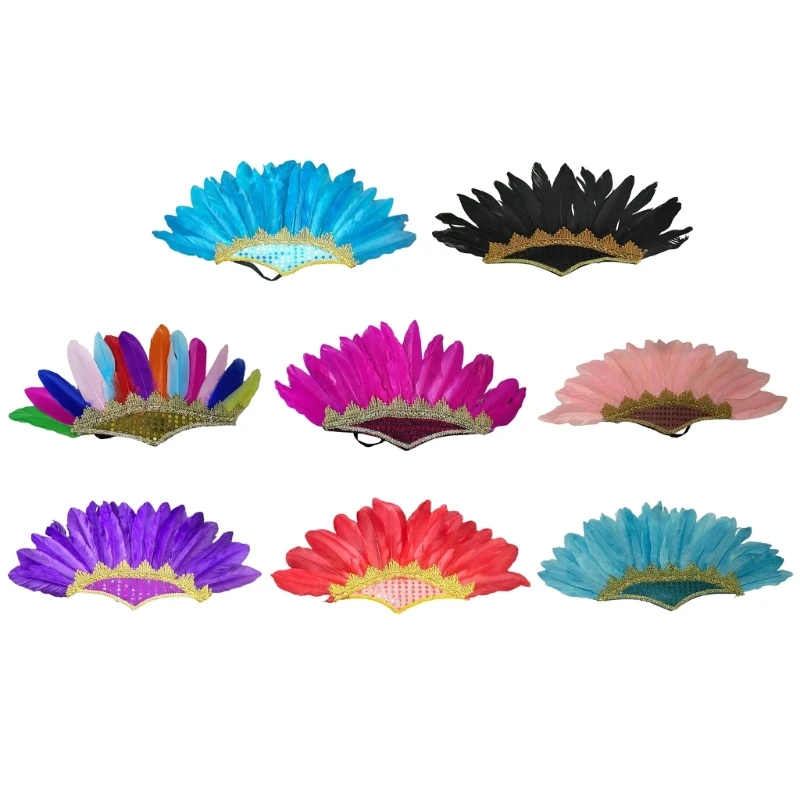 Ethnic Indian Headband Role Play Costume Accessorie Hairband Carnivals Celebration Headdress FatTuesday Headwear