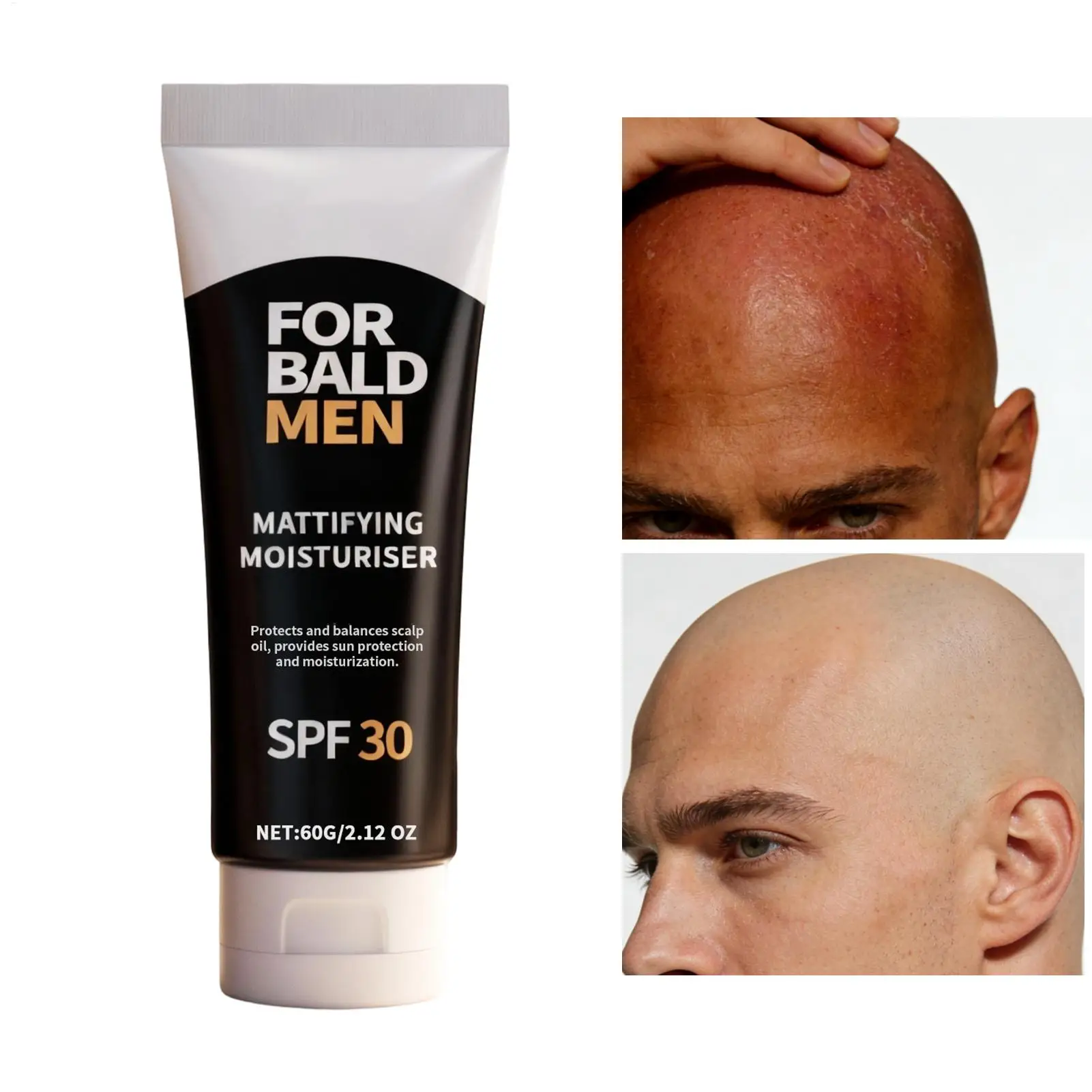 Nuevo Hidratante para el Cuero Cabelludo para Hombres, 60g, Gel Hidratante y Matificante con SPF, Crema para el Cuidado del Cuero Cabelludo, Protección e Hidratación para Papá
