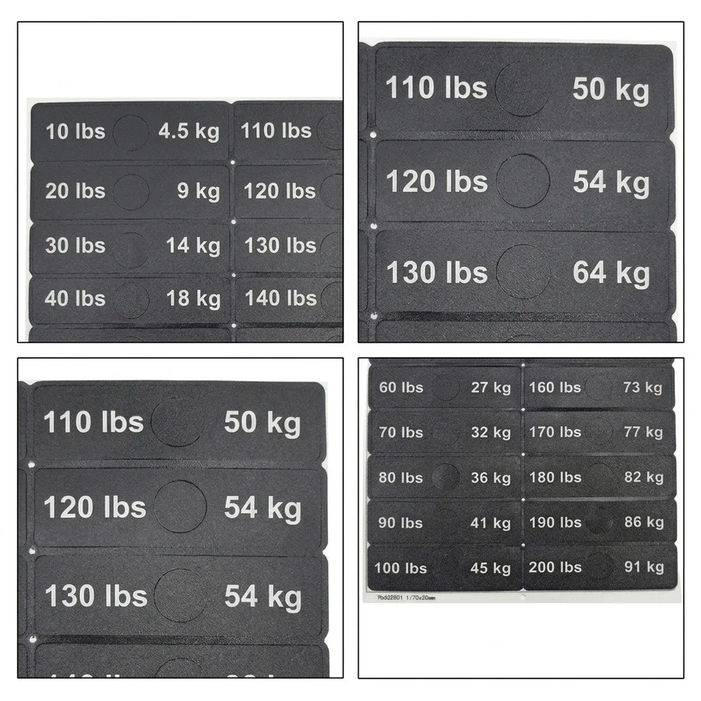 Plate Selection Stickers Fitness Equipment Labels For Weight Training For Weight Plates Weight Label Stickers For Gym Equipment