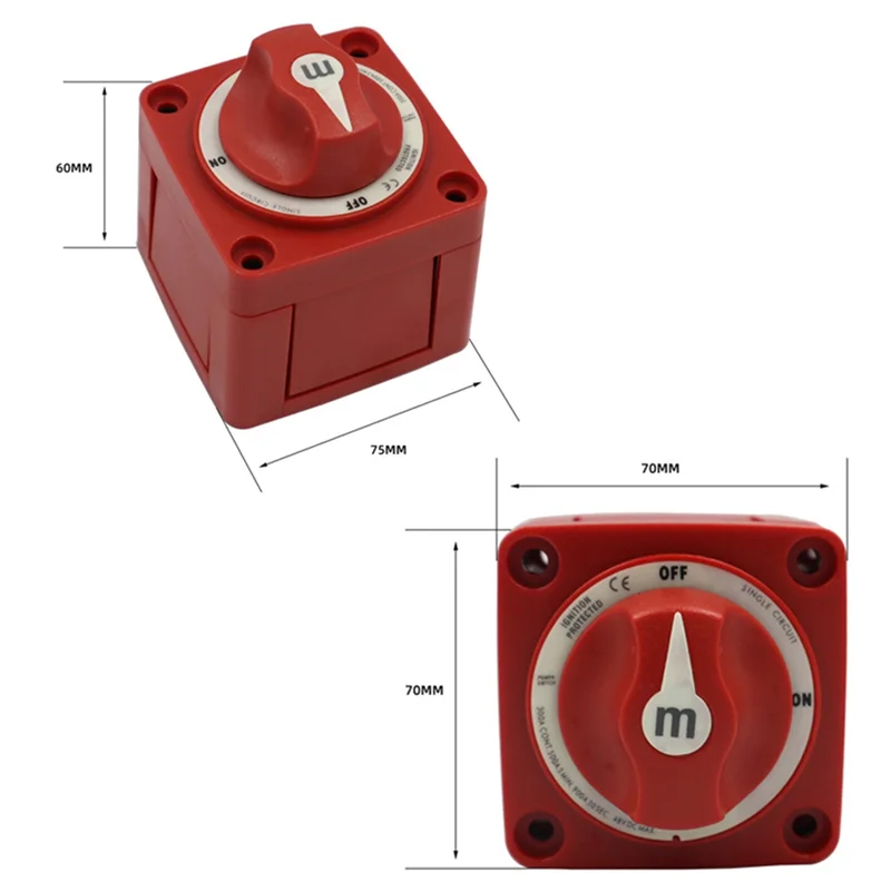 ABHZ-Mini التبديل قطع تشغيل/إيقاف مركبة بحرية 12-48 فولت 100-300A بطارية التبديل المعزل قطع الروتاري دائم سهلة الاستخدام سيور واحد #6
