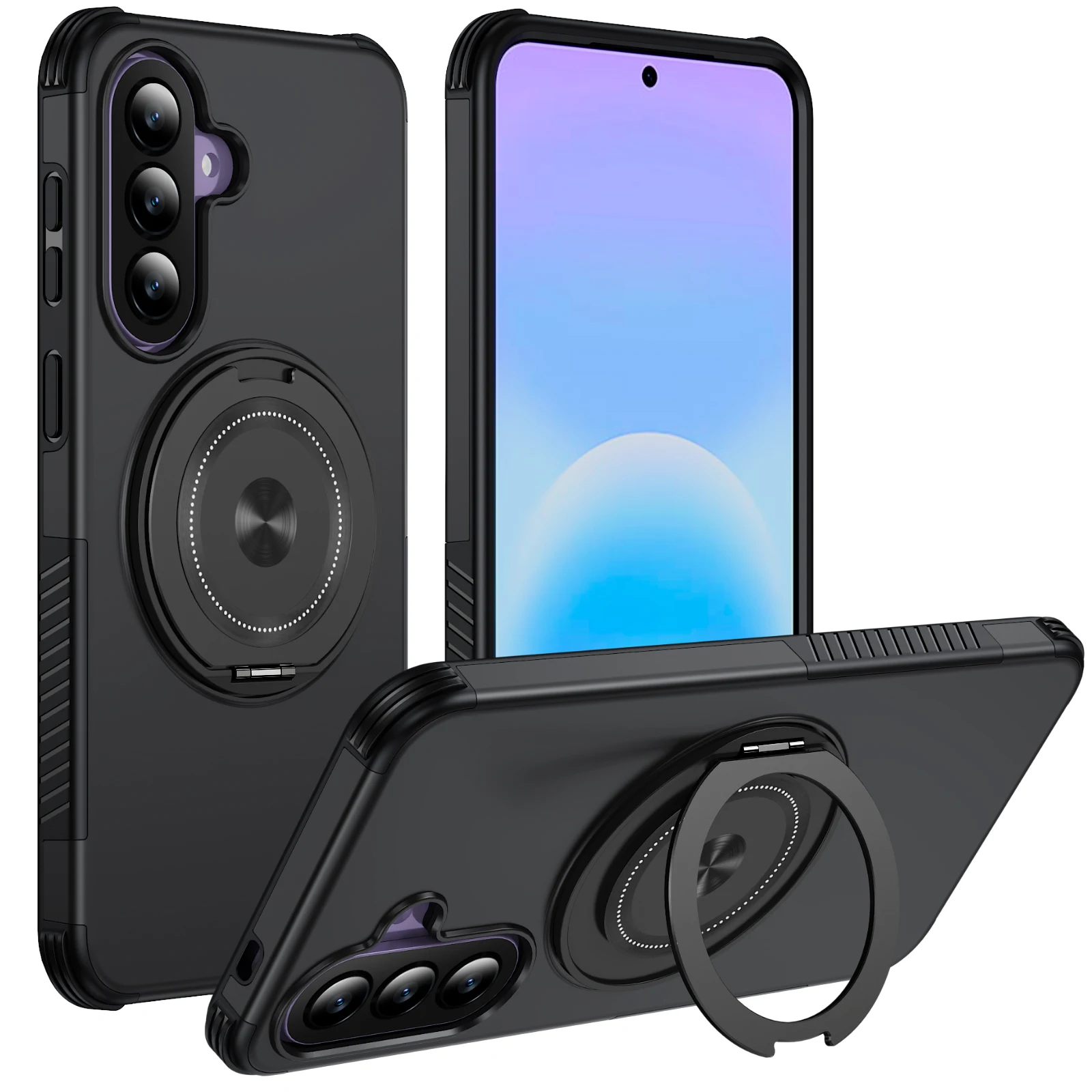 For Galaxy A57 5G Case Magnetic Ring Stand, Compatible With MagSafe,Dropproof Matte Case For Samsung Galaxy A37 A36 A27