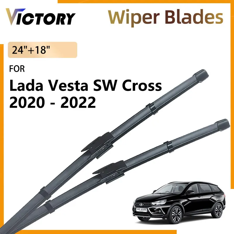 

2x Front Wiper Blades Set For Lada Vesta SW Cross 2020 2021 2022 Accessories Natural Rubber Windshield Windscreen Window Brushes