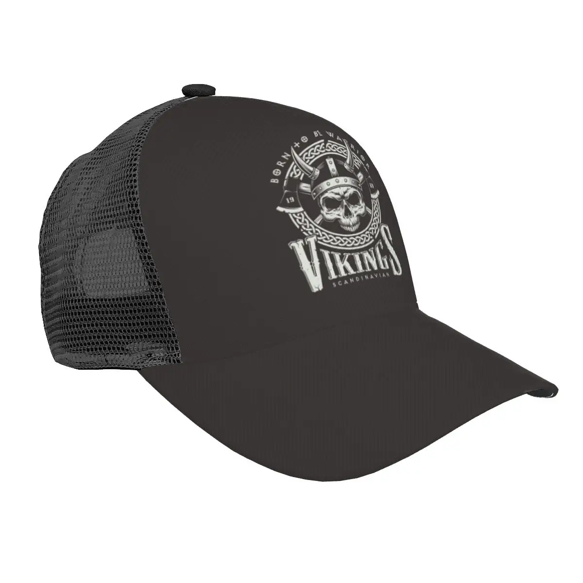 Summer Quick Drying Baseball Cap Men Women Viking Head Black Casual Mesh Breathable Snapback