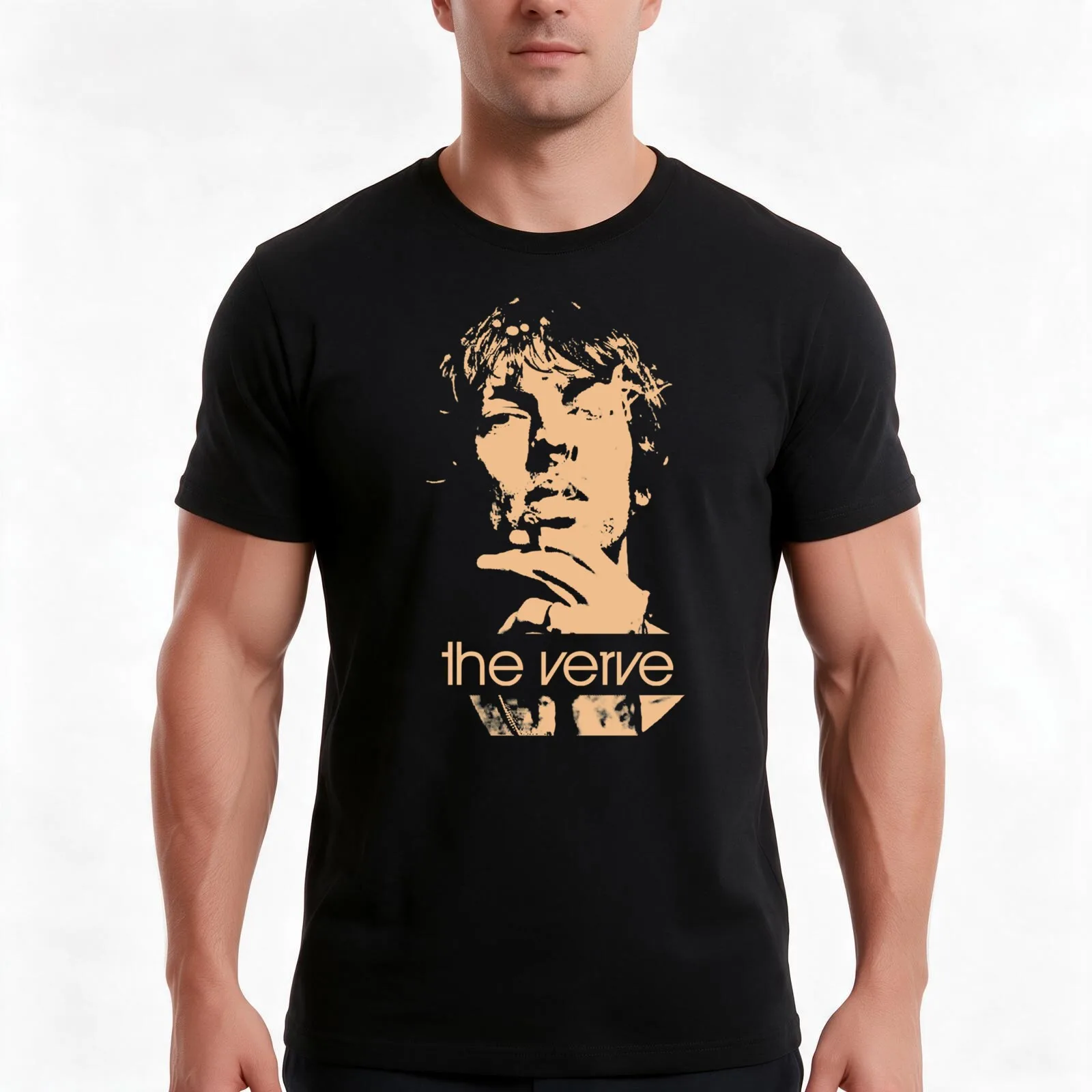 The Verve T-Shirt Summer Casual Cotton Tee Oversized Streetwear Tops Vintage Graphic Print Loose Fit Short Sleeve