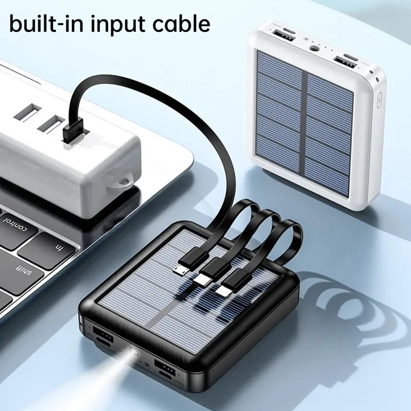 Powerbank Portable Solar Power Bank with Cables 20000mAh External Battery Charger Cases Fast Charging for IPhone Series Samsung - Image 4