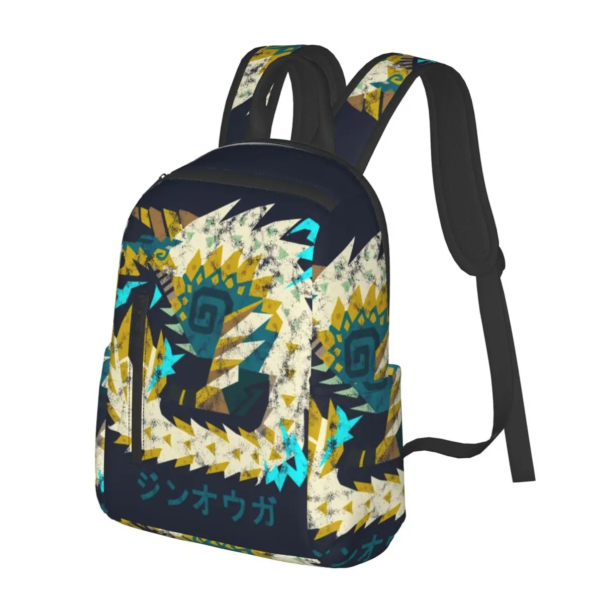 

Monster Hunter World Iceborne Zinogre Kanji Icon Студенческий рюкзак Школьная сумка для мужчин и женщин Модная сумка для книг Сумки на плечо