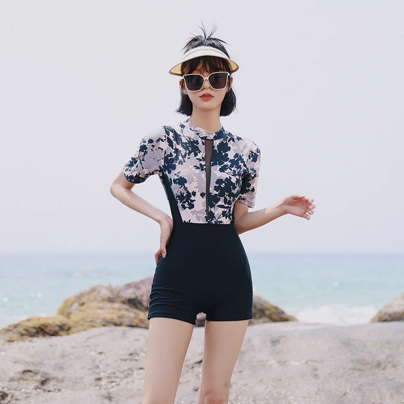 

2024 New Trendy Printed Swimwear Women's One Piece Bikini High Waisted Bikinis Sexy Backless Top Fashion Swimwears Beach Skirt