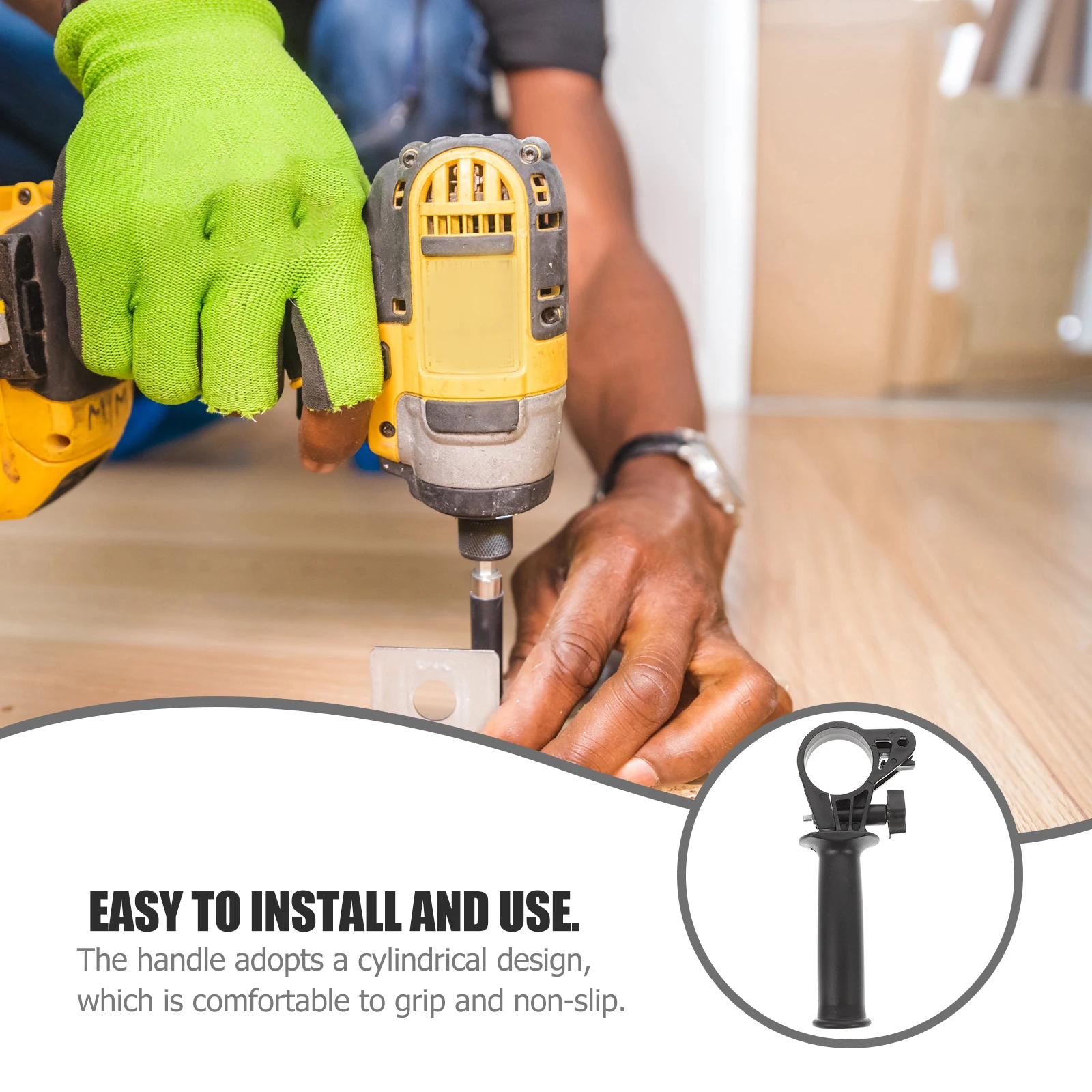 

4Pcs Adjustable Impact Drill Handle Comfortable Grip Cylindrical Design Precision Production High Reliability Tool