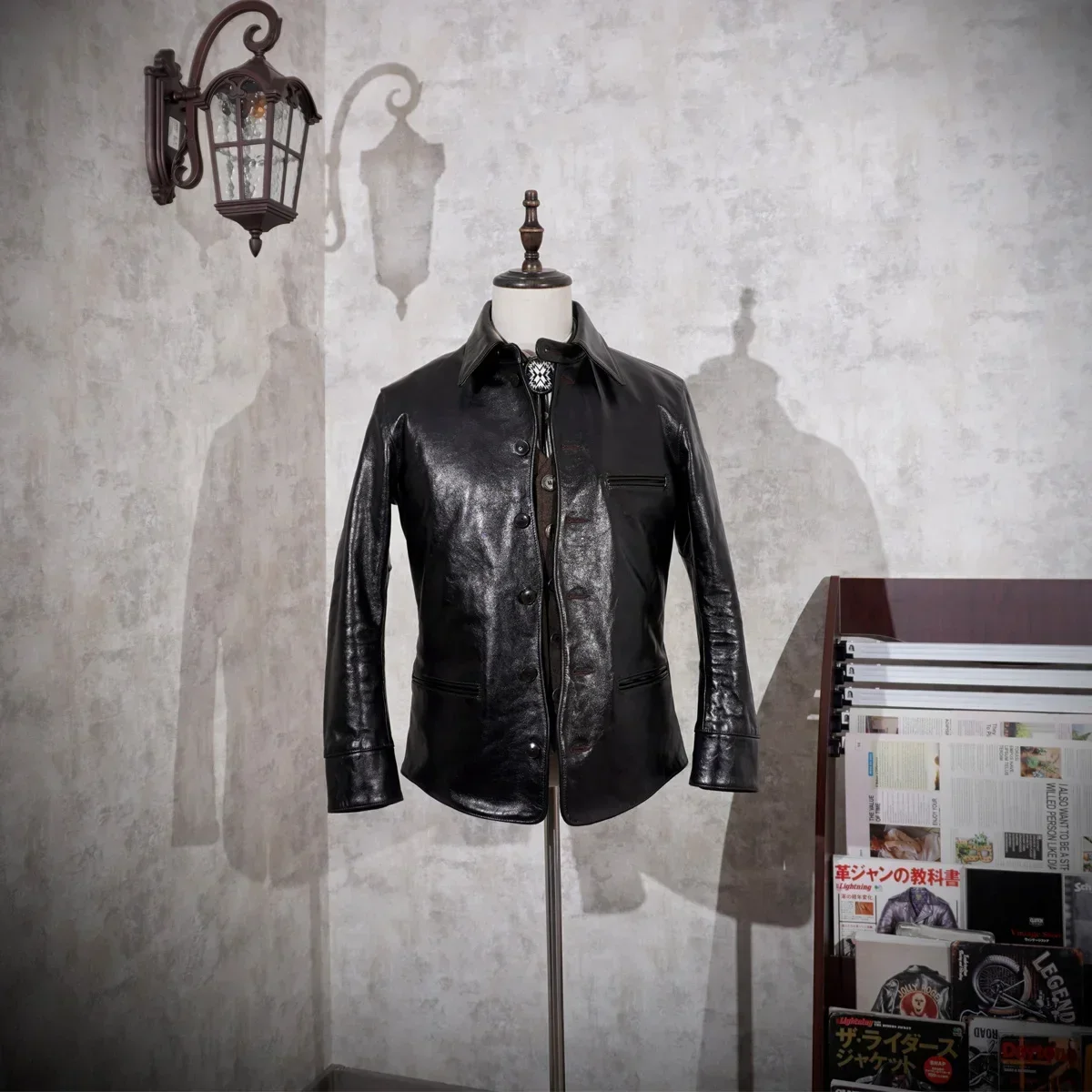 Tailor Brando Replica Classic Brakeman Uniform Jacket Japanese Tea Core Horsehide Men's American Retro Lapel Jacket