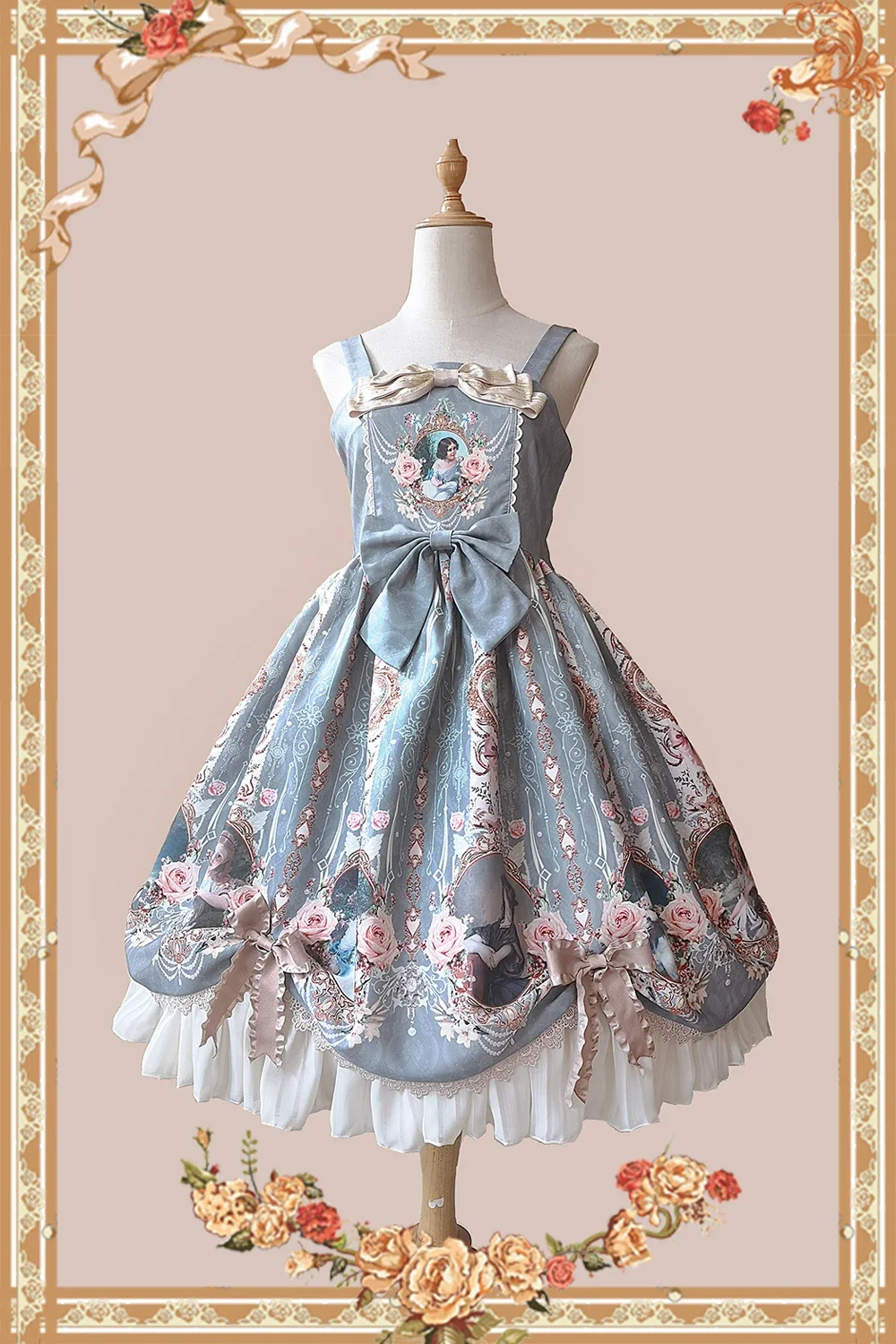 * Portrait of Lady * JSK Vintage Elegant Lolita Skirt Midi Party Dress by Infanta
