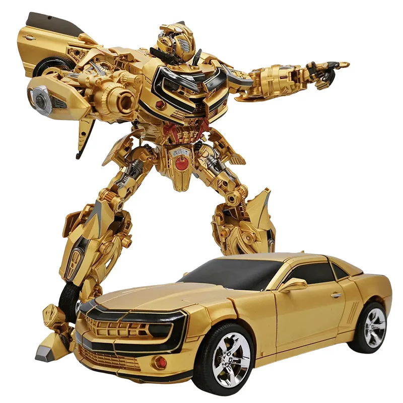 Spot Goods  Transformed Toys 2966 Gold Edition Bee Automotive Robot Alloy OP Model Artwork Action Figure Collection Gifts