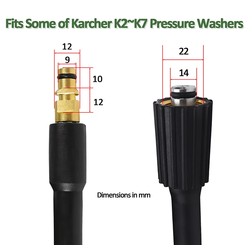 For Karcher K2 K3 K4 K5 K6 K7 High Pressure Washer Hose Pipe Washer Extension Hose Quick Coupling Adapter Water Cleaning  Kit