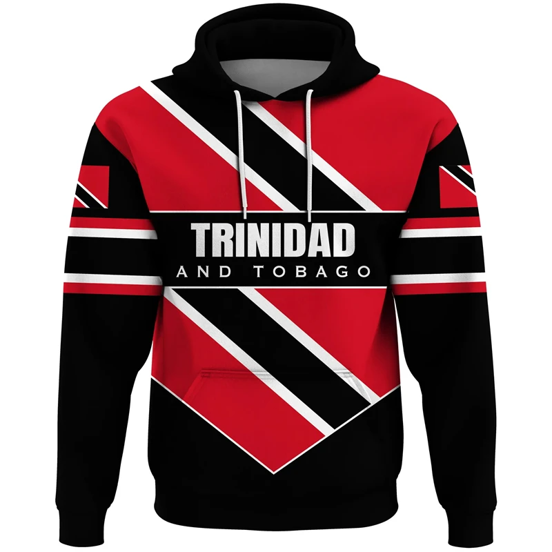 Trinidad And Tobago Flag Map 3D Print Hoodies For Men Clothes Fashion National Emblem Sweatshirts Casual Male Hoodie Women Tops