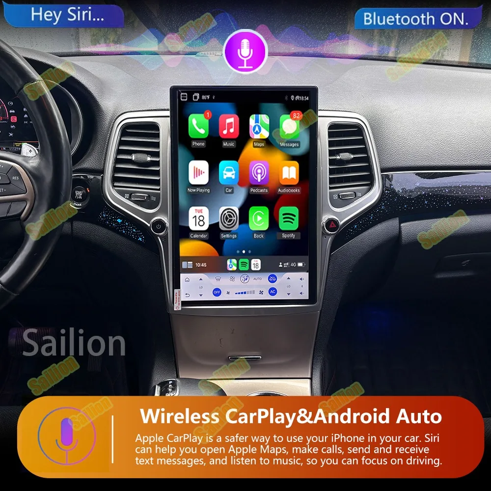 Wireless CarPlay Touchscreen Car Radio For Jeep Grand Cherokee 2014-2018 Multimídia Video Player GPS Navigation Wifi 4G 2Din BT 4
