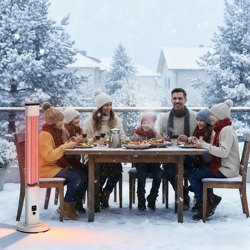 360 Degree Tip-over Safety Switch 1200W Carbon Fibre Heating IP65 Approved  Remote Control Portable Patio Heater Electric Heater