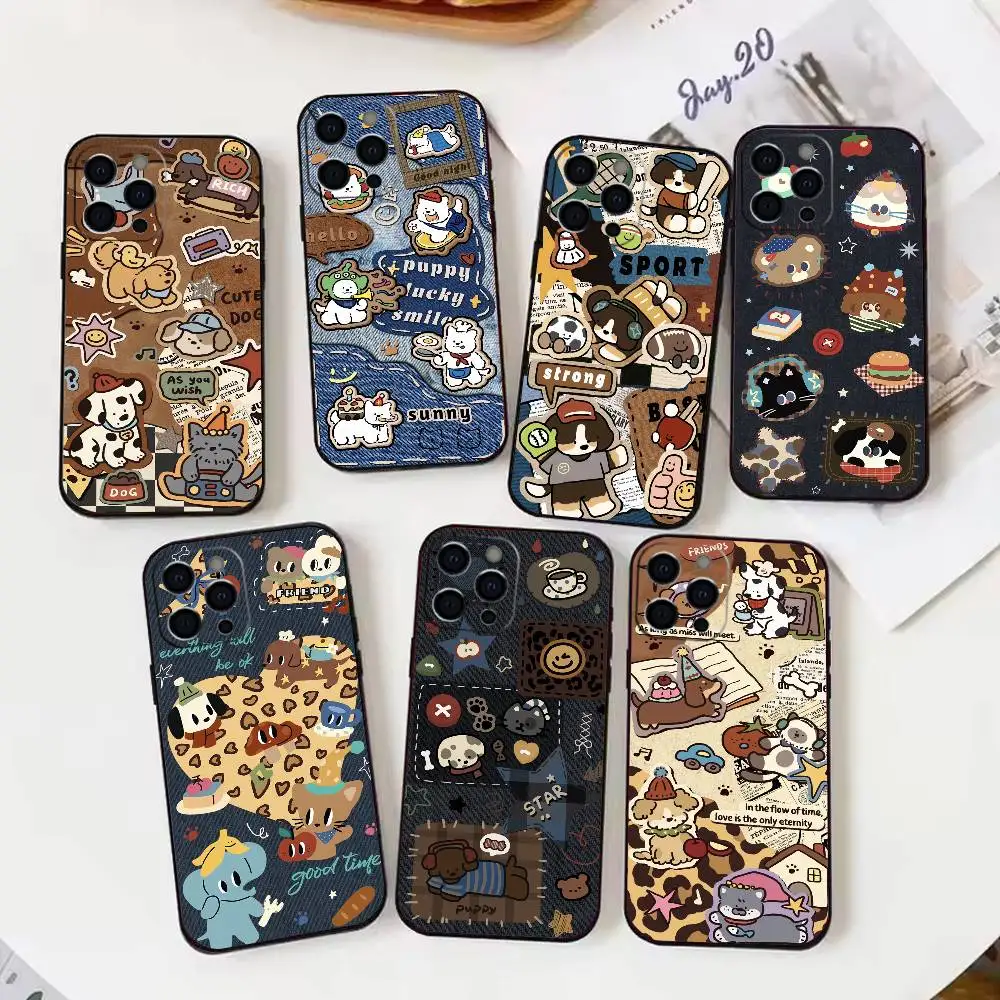 

Retro C-Cowboy P-Pet Phone Case For iPhone17,16,15,14,13,12 Plus,Max Soft Silicone Black Cover