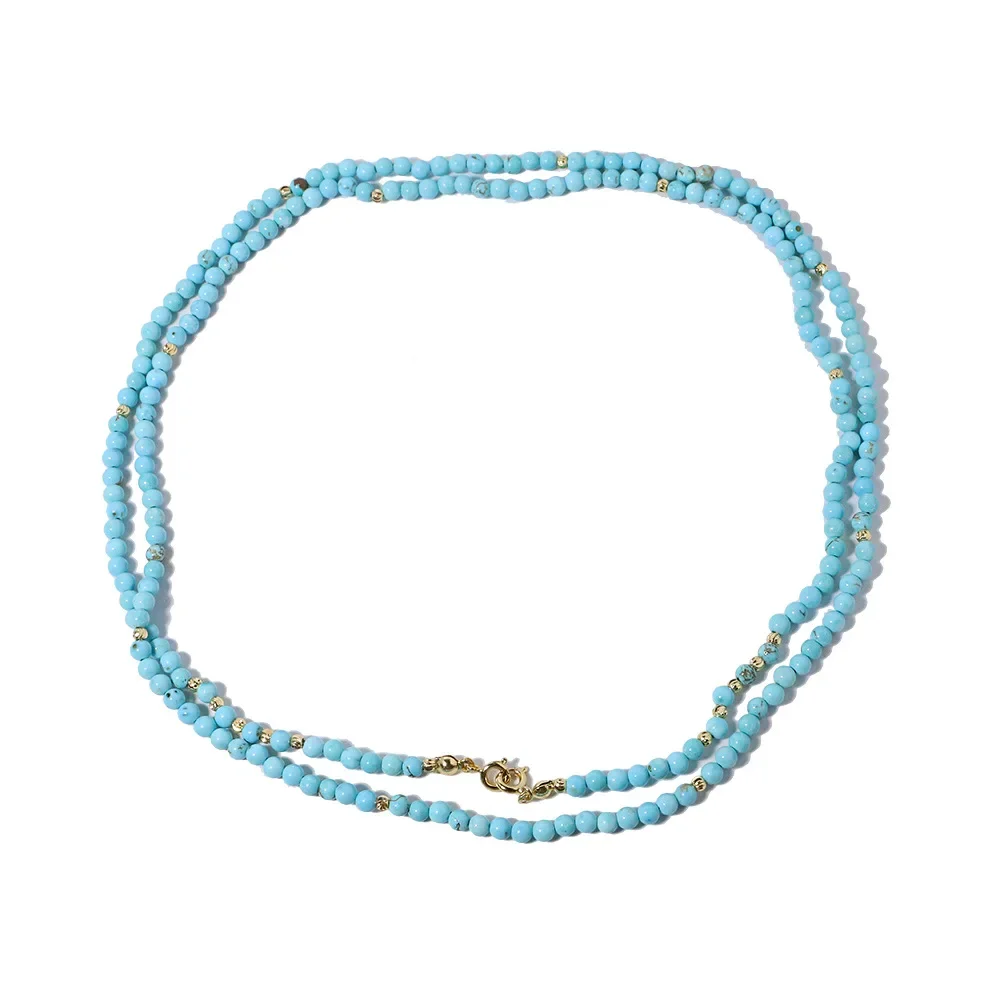

Original Design National Style Turquoise Necklace Personality Light Luxury Bohemian Beads Long Sweater Chain Collar Women Choker
