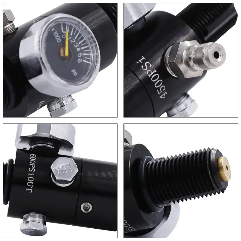 TUXING 4500Psi 0.22L 220CC Carbon Fiber Cylinder with Regulating Valve High Pressure Tank for HPA Scuba Diving Cylinder M18*1.5