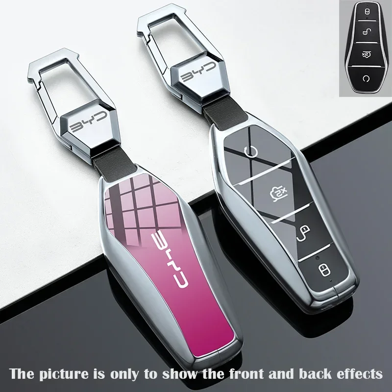 

Zinc Alloy Car Remote Key Case Full Cover Shell Key Bag Protection Key buckle for BYD ATTO 3 Yuan Plus Accessories