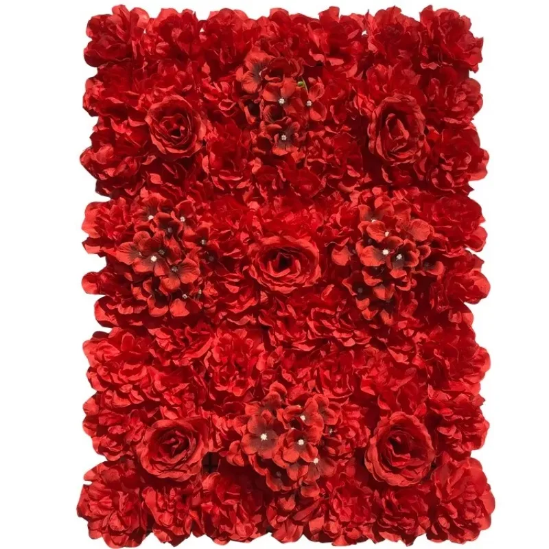 Colored Wedding Decorative Flowers Artificial Plant Wall Panels Boxwood Fence Wall Grass Greenery Wall with Flowers