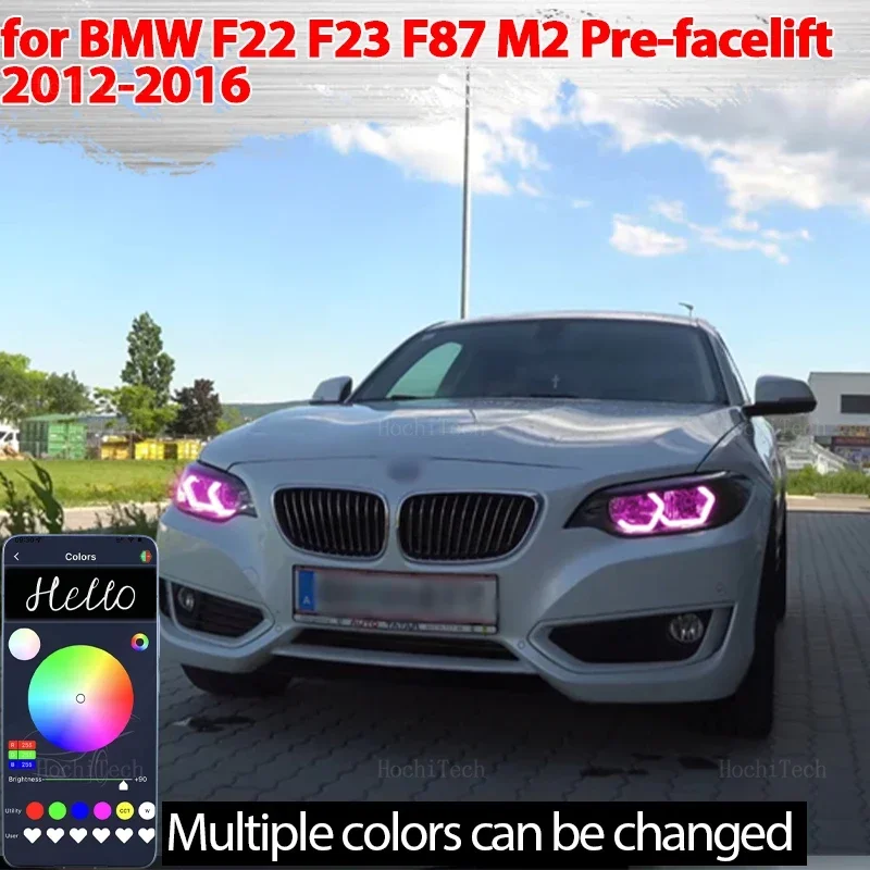 

RGB многоцветные световые кольца в стиле M4 APP управление DRL LED Angel Eyes Kit для BMW 2 серии F22 F23 F87 M2 предварительно подтяжка лица 2012-2016
