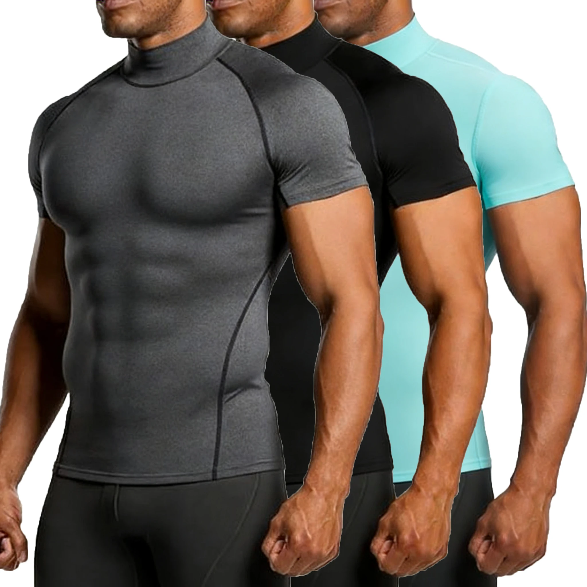 Men's T-shirt Summer Sportswaer Male Tops Tee Summer Compression Tshirt Gyms Fitness Clothing Skinny Tight Casual T Shirt Men