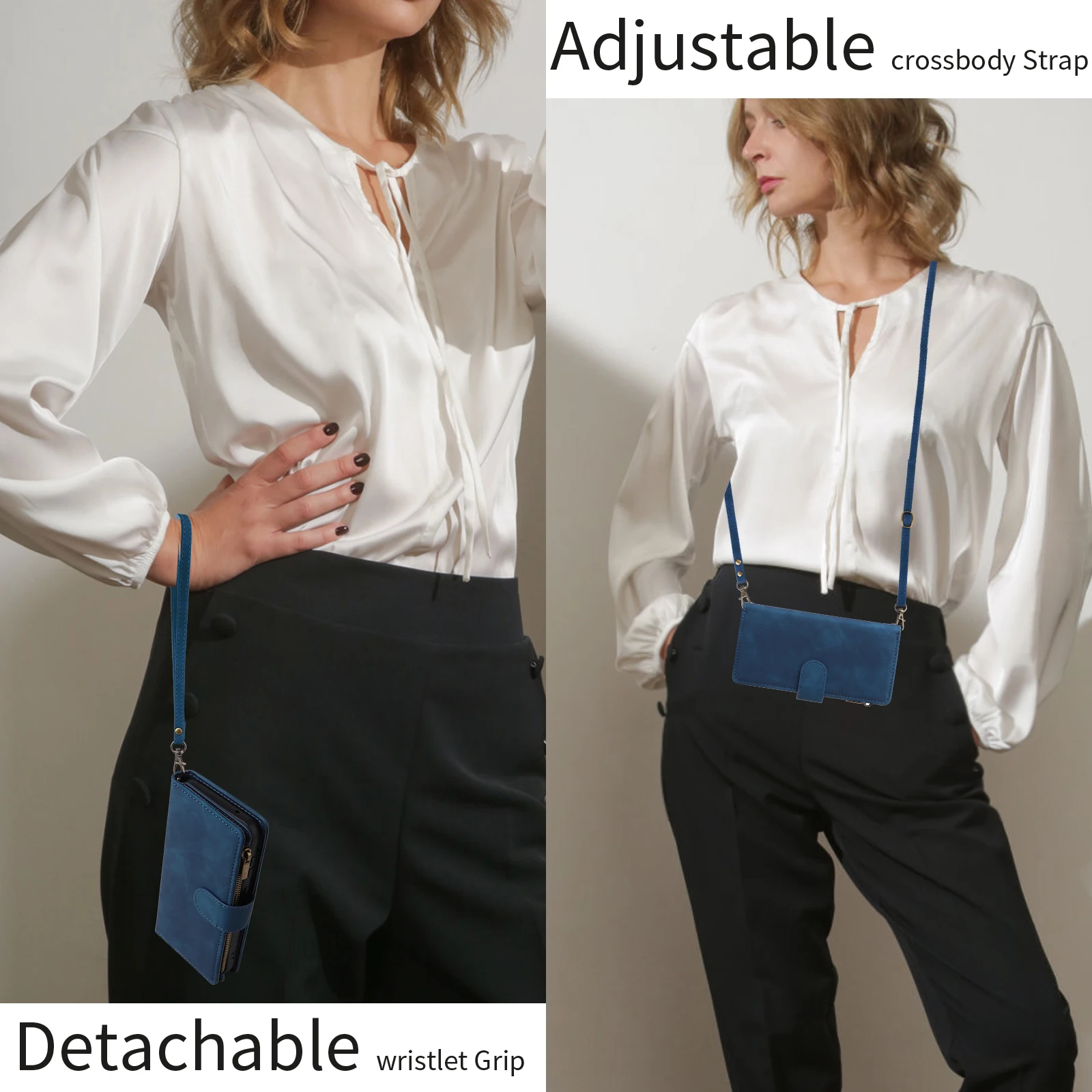 Crossbody سستة بطاقات حامل المحفظة حقيبة الحال بالنسبة لسامسونج غالاكسي S25 الترا S24 زائد S25Edge S23 S22 S21 S20FE S10 زائد غطاء