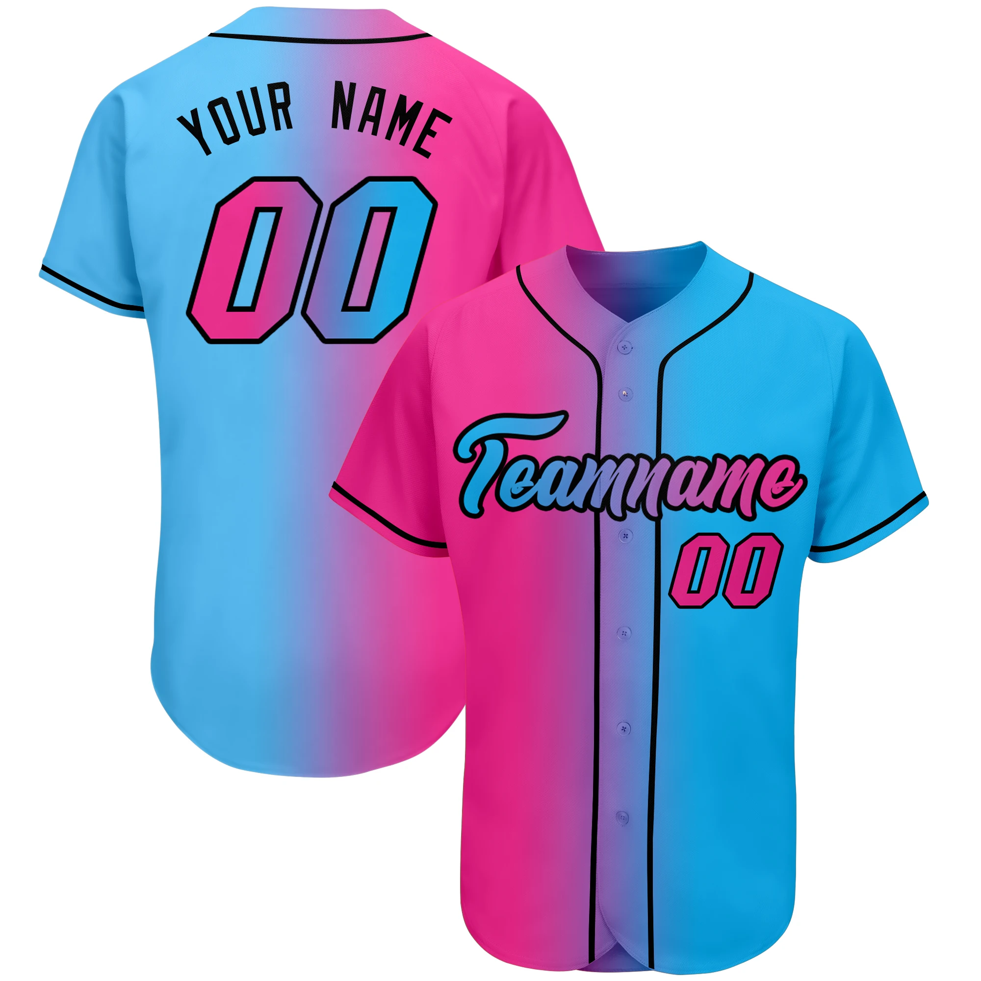 

Custom Baseball Jersey Personalized Gradient Shirt Printed Team Name Number College League Softball Game Training Shirt for Men