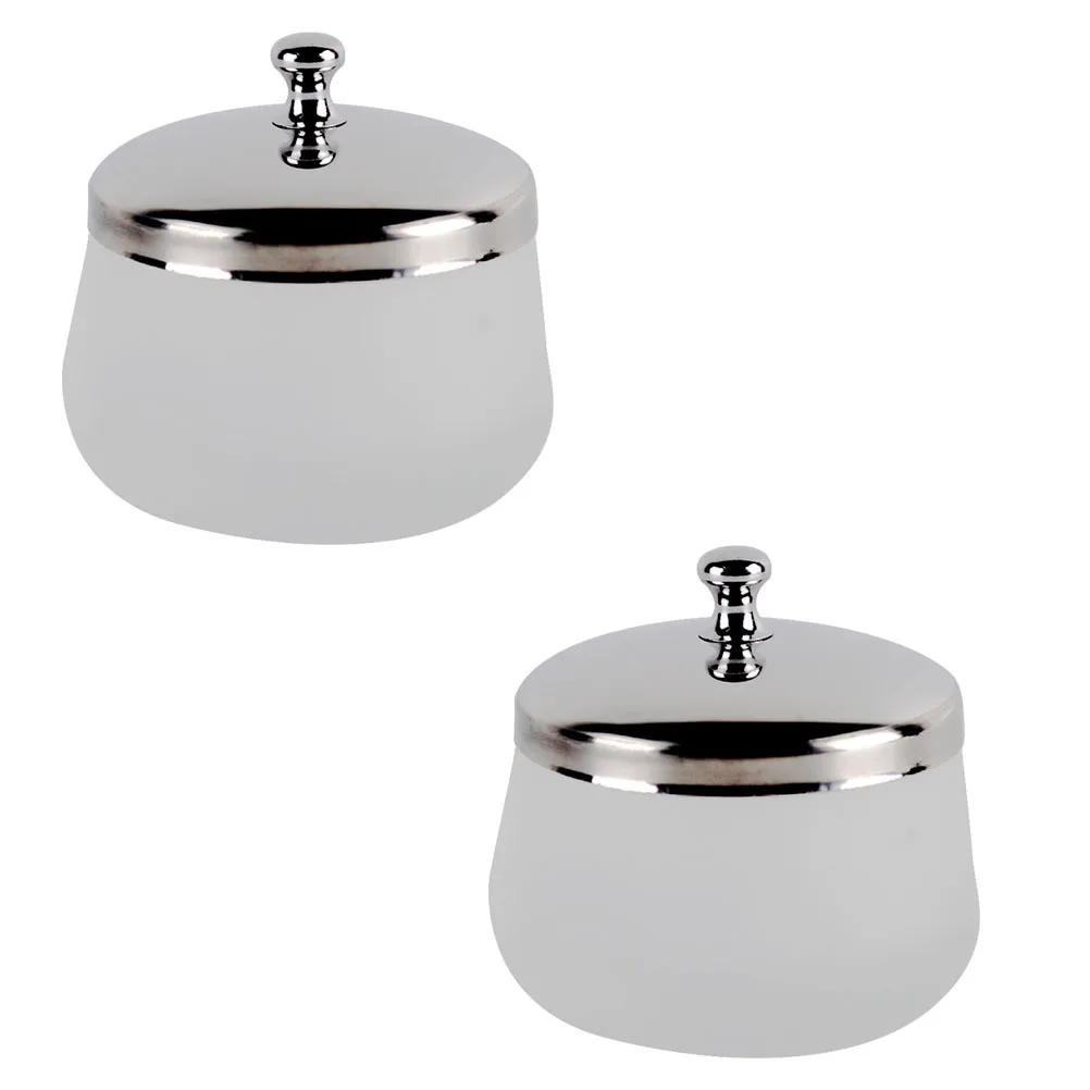 2 個フロストガラスマニキュアリムーバーカップクリスタルラウンドポータブル耐久性のあるマニキュアクリーニング用品クリスタルガラスカップ